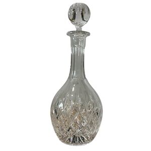 Wedgwood Full Lead Crystal Decanter Stopper Vintage 13" Blown Glass Yugoslavia